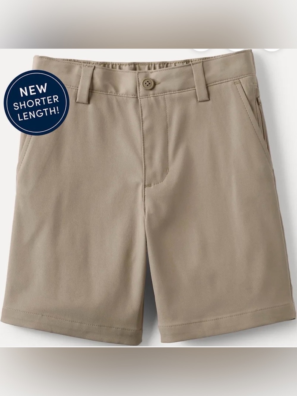 Lot of 4! Lands End Boys uniform  Performance Stretch Shorts - Khaki